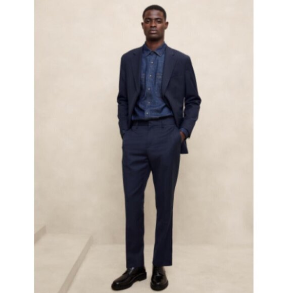 Banana Republic Tailored-Fit Wool-Blend Navy Blue Suit Pant 32x30 #511738 RT$200 - Picture 1 of 4